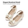 image:imageDREAM PAIRS Girls Heels Dress Shoes Wedding Party Bow Flower Girl Shoes Princess Open Toe Sandals for Little KidBig Kid