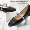 image:imageDREAM PAIRS Girls Mary Jane Dress Shoes Ballerina Flats for Wedding Party ToddlerLittle KidBig KidBlackPat