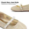 image:imageDREAM PAIRS Girls Mary Jane Dress Shoes Ballerina Flats for Wedding Party ToddlerLittle KidBig KidGoldGlittert