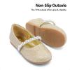 image:imageDREAM PAIRS Girls Mary Jane Dress Shoes Ballerina Flats for Wedding Party ToddlerLittle KidBig KidGoldGlittert