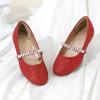 image:imageDREAM PAIRS Girls Mary Jane Dress Shoes Ballerina Flats for Wedding Party ToddlerLittle KidBig KidRedGlitter