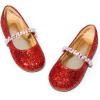 image:imageDREAM PAIRS Girls Mary Jane Dress Shoes Ballerina Flats for Wedding Party ToddlerLittle KidBig KidRedt