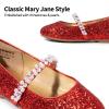 image:imageDREAM PAIRS Girls Mary Jane Dress Shoes Ballerina Flats for Wedding Party ToddlerLittle KidBig KidRedt