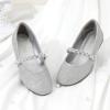 image:imageDREAM PAIRS Girls Mary Jane Dress Shoes Ballerina Flats for Wedding Party ToddlerLittle KidBig KidSilverGlitter