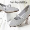 image:imageDREAM PAIRS Girls Mary Jane Dress Shoes Ballerina Flats for Wedding Party ToddlerLittle KidBig KidSilverGlitter