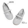 image:imageDREAM PAIRS Girls Mary Jane Dress Shoes Ballerina Flats for Wedding Party ToddlerLittle KidBig KidSilverGlittert