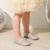 image:imageDREAM PAIRS Girls Mary Jane Dress Shoes Ballerina Flats for Wedding Party ToddlerLittle KidBig KidSilverGlittert