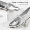 image:imageDREAM PAIRS Girls Mary Jane Dress Shoes Ballerina Flats for Wedding Party ToddlerLittle KidBig KidSilverpu