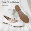 image:imageDREAM PAIRS Girls Mary Jane Dress Shoes Ballerina Flats for Wedding Party ToddlerLittle KidBig KidWhitePat
