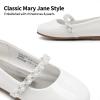 image:imageDREAM PAIRS Girls Mary Jane Dress Shoes Ballerina Flats for Wedding Party ToddlerLittle KidBig KidWhitePatt