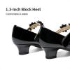 image:imageDREAM PAIRS Girls Mary Jane Dress Shoes Pumps Low Heels Flower Party Wedding PrincessBlack