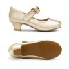 image:imageDREAM PAIRS Girls Mary Jane Dress Shoes Pumps Low Heels Flower Party Wedding PrincessGold