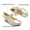image:imageDREAM PAIRS Girls Mary Jane Dress Shoes Pumps Low Heels Flower Party Wedding PrincessGold