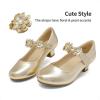 image:imageDREAM PAIRS Girls Mary Jane Dress Shoes Pumps Low Heels Flower Party Wedding PrincessGold