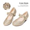 image:imageDREAM PAIRS Girls Mary Jane Dress Shoes Pumps Low Heels Flower Party Wedding PrincessLight Gold