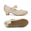 image:imageDREAM PAIRS Girls Mary Jane Dress Shoes Pumps Low Heels Flower Party Wedding PrincessLight Gold