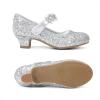 image:imageDREAM PAIRS Girls Mary Jane Dress Shoes Pumps Low Heels Flower Party Wedding PrincessSilverglitter