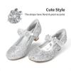 image:imageDREAM PAIRS Girls Mary Jane Dress Shoes Pumps Low Heels Flower Party Wedding PrincessSilverglitter