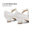 image:imageDREAM PAIRS Girls Mary Jane Dress Shoes Pumps Low Heels Flower Party Wedding PrincessWhite