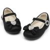image:imageDREAM PAIRS Girls Mary Jane Dress Shoes for Toddler Heart Rhinestone Front Bow Ballerina Flat ToddlerLittle KidBlack