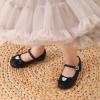 image:imageDREAM PAIRS Girls Mary Jane Dress Shoes for Toddler Heart Rhinestone Front Bow Ballerina Flat ToddlerLittle KidBlack