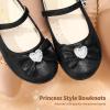 image:imageDREAM PAIRS Girls Mary Jane Dress Shoes for Toddler Heart Rhinestone Front Bow Ballerina Flat ToddlerLittle KidBlack