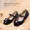 image:imageDREAM PAIRS Girls Mary Jane Dress Shoes for Toddler Heart Rhinestone Front Bow Ballerina Flat ToddlerLittle KidBlackpat