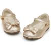 image:imageDREAM PAIRS Girls Mary Jane Dress Shoes for Toddler Heart Rhinestone Front Bow Ballerina Flat ToddlerLittle KidGold