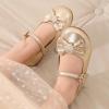 image:imageDREAM PAIRS Girls Mary Jane Dress Shoes for Toddler Heart Rhinestone Front Bow Ballerina Flat ToddlerLittle KidGold