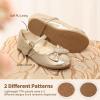image:imageDREAM PAIRS Girls Mary Jane Dress Shoes for Toddler Heart Rhinestone Front Bow Ballerina Flat ToddlerLittle KidGold