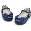 image:imageDREAM PAIRS Girls Mary Jane Dress Shoes for Toddler Heart Rhinestone Front Bow Ballerina Flat ToddlerLittle KidNavySatin