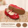 image:imageDREAM PAIRS Girls Mary Jane Dress Shoes for Toddler Heart Rhinestone Front Bow Ballerina Flat ToddlerLittle KidRed