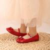 image:imageDREAM PAIRS Girls Mary Jane Dress Shoes for Toddler Heart Rhinestone Front Bow Ballerina Flat ToddlerLittle KidRed