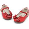 image:imageDREAM PAIRS Girls Mary Jane Dress Shoes for Toddler Heart Rhinestone Front Bow Ballerina Flat ToddlerLittle KidRed