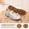 image:imageDREAM PAIRS Girls Mary Jane Dress Shoes for Toddler Heart Rhinestone Front Bow Ballerina Flat ToddlerLittle KidSilver