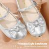 image:imageDREAM PAIRS Girls Mary Jane Dress Shoes for Toddler Heart Rhinestone Front Bow Ballerina Flat ToddlerLittle KidSilver