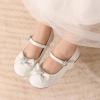 image:imageDREAM PAIRS Girls Mary Jane Dress Shoes for Toddler Heart Rhinestone Front Bow Ballerina Flat ToddlerLittle KidWhite