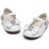 image:imageDREAM PAIRS Girls Mary Jane Dress Shoes for Toddler Heart Rhinestone Front Bow Ballerina Flat ToddlerLittle KidWhite