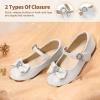 image:imageDREAM PAIRS Girls Mary Jane Dress Shoes for Toddler Heart Rhinestone Front Bow Ballerina Flat ToddlerLittle KidWhite