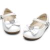 image:imageDREAM PAIRS Girls Mary Jane Dress Shoes for Toddler Heart Rhinestone Front Bow Ballerina Flat ToddlerLittle KidWhitePat