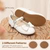image:imageDREAM PAIRS Girls Mary Jane Dress Shoes for Toddler Heart Rhinestone Front Bow Ballerina Flat ToddlerLittle KidWhitePat