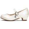 image:imageDREAM PAIRS Girls Mary Jane Low Heel Princess Flower Wedding Party Pump Dress ShoesIvoryPu
