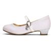 image:imageDREAM PAIRS Girls Mary Jane Low Heel Princess Flower Wedding Party Pump Dress ShoesWhite