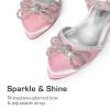 image:imageDREAM PAIRS Girls Sandals Closed Toe Dress Low Heels Pointed Toe Pump Flower Shoes for Little Big Kids Wedding Princess Party