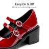 image:imageDREAM PAIRS Mary Jane Shoes for Girls Platform School Uniform Party Chunky Dress Heel Double Straps Flats for Little Big KidRed