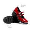 image:imageDREAM PAIRS Mary Jane Shoes for Girls Platform School Uniform Party Chunky Dress Heel Double Straps Flats for Little Big KidRed
