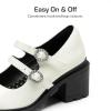 image:imageDREAM PAIRS Mary Jane Shoes for Girls Platform School Uniform Party Chunky Dress Heel Double Straps Flats for Little Big KidWhite