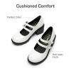 image:imageDREAM PAIRS Mary Jane Shoes for Girls Platform School Uniform Party Chunky Dress Heel Double Straps Flats for Little Big KidWhite