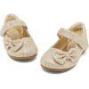image:imageDREAM PAIRS Toddler Girls Dress Shoes Mary Jane Flats Girls School Uniform Flats Bow Ballerina ShoesGoldGlitter