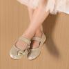 image:imageDREAM PAIRS Toddler Girls Dress Shoes Mary Jane Flats Girls School Uniform Flats Bow Ballerina ShoesGoldGlitter